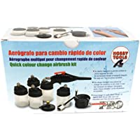 Completo Set de Aerografia con cambio rapido de color. 5 depositos- manguera y adaptadores